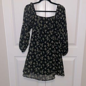 Black Floral Mini Dress